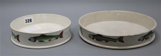 Two pearlware char dishes, c.1820